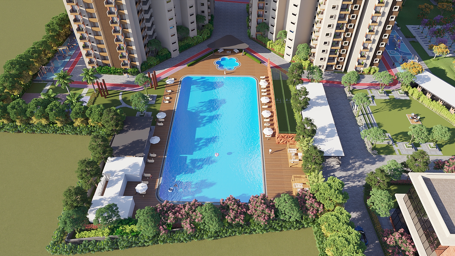 Aerial Pool View